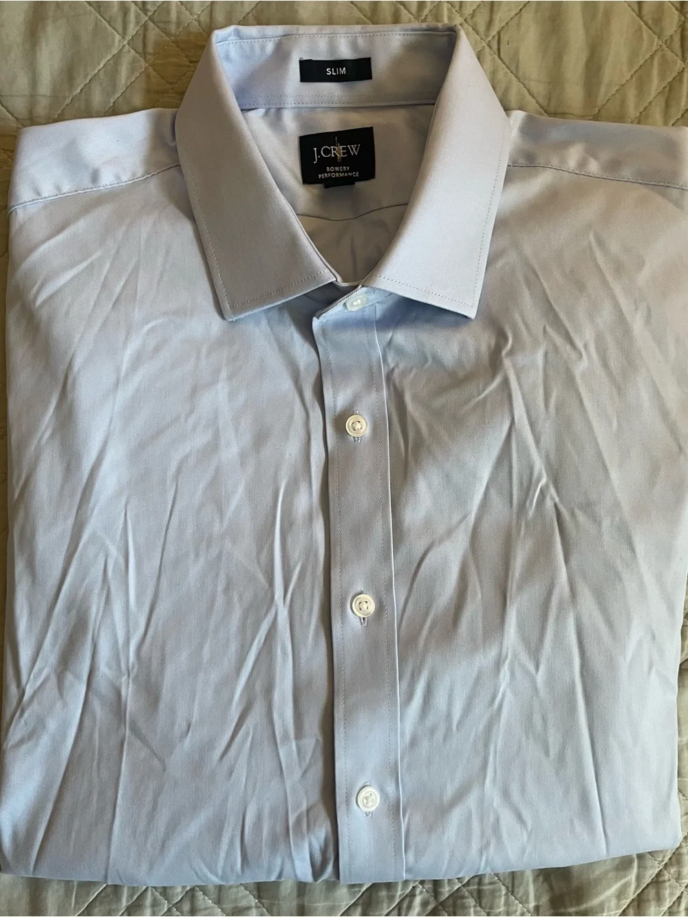 J. CREW Bowery Slim Performance Stretch Dress Shirt in Blue Size L CA351